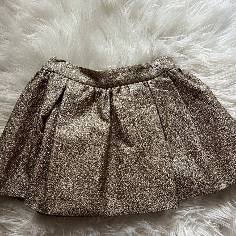 Gold metallic brocade skirt